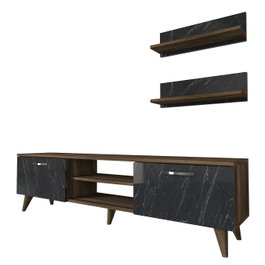 Hanah Home Ayden - Marble Mueble de TV Nogal y mármol